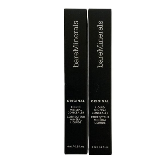 BareMinerals Original Liquid Mineral Concealer Lot of 2 Tan 4W 2250 6ml Tubes - Picture 1 of 6